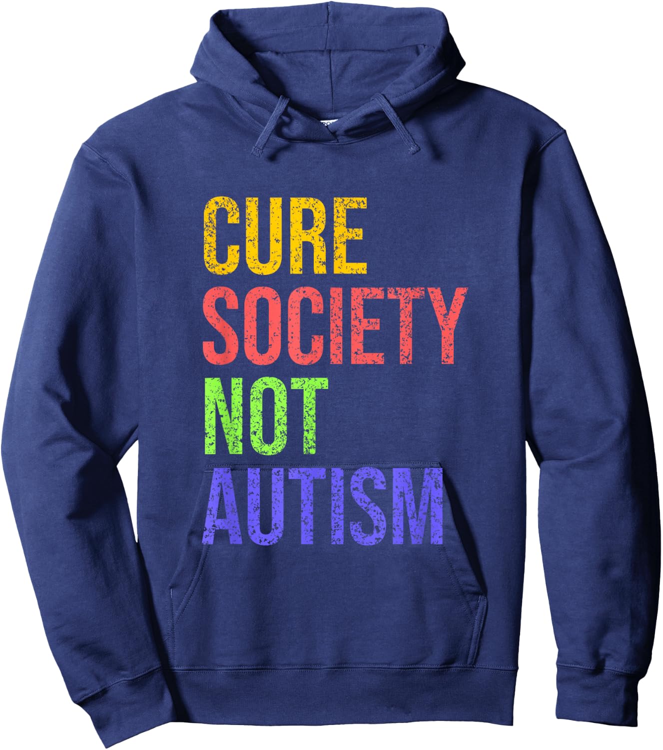 Cure Society Not Autism Awareness Acceptance Gift Hoodie - Hoodie | Navy