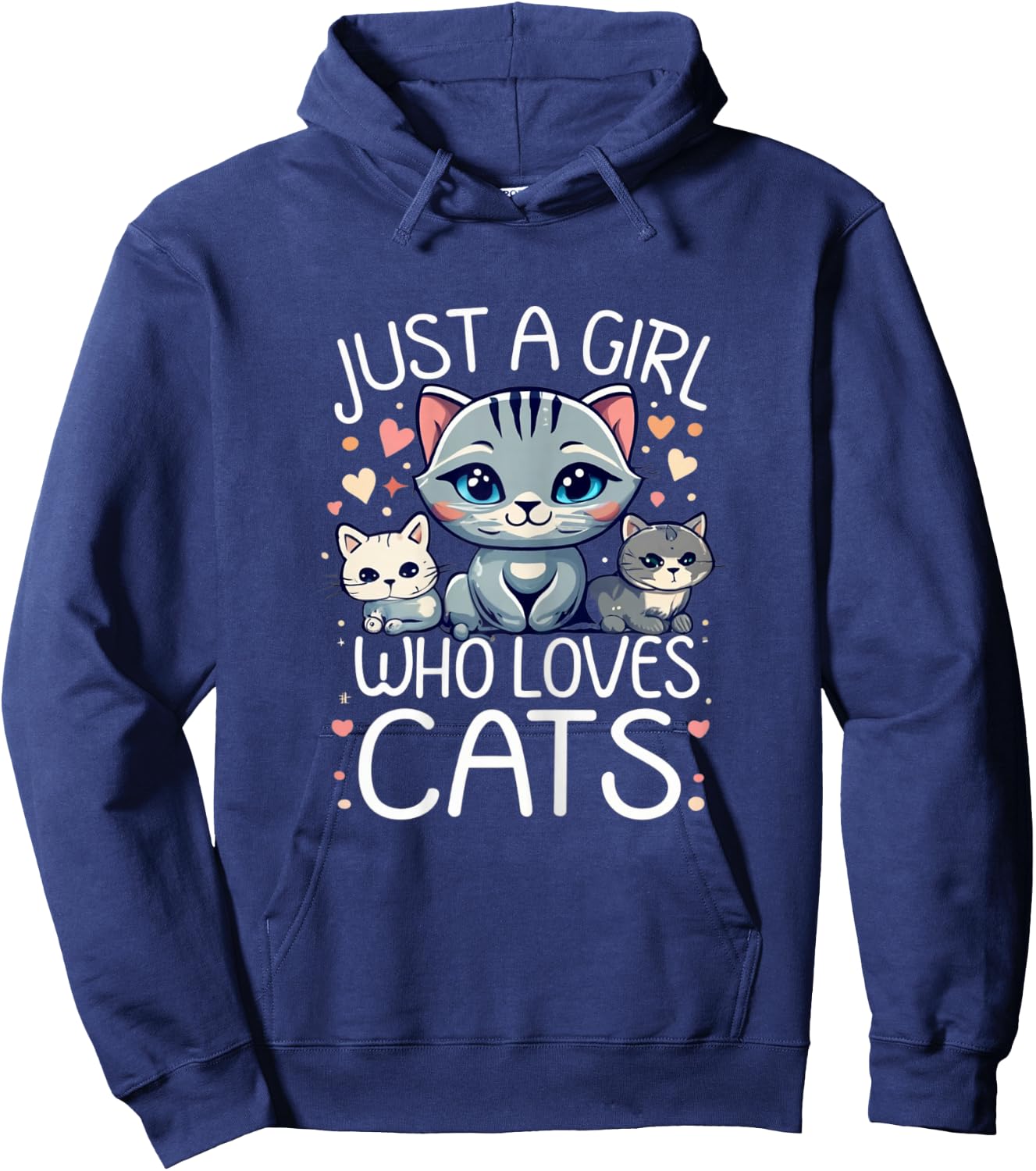 Just a girl who loves Cats Cute Cat Lover Hoodie - Hoodie | Navy