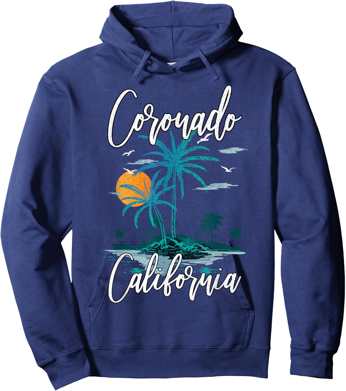 Family Vacation Retro Sunset California Coronado Beach Men Women Kids Hoodie - Hoodie | Navy