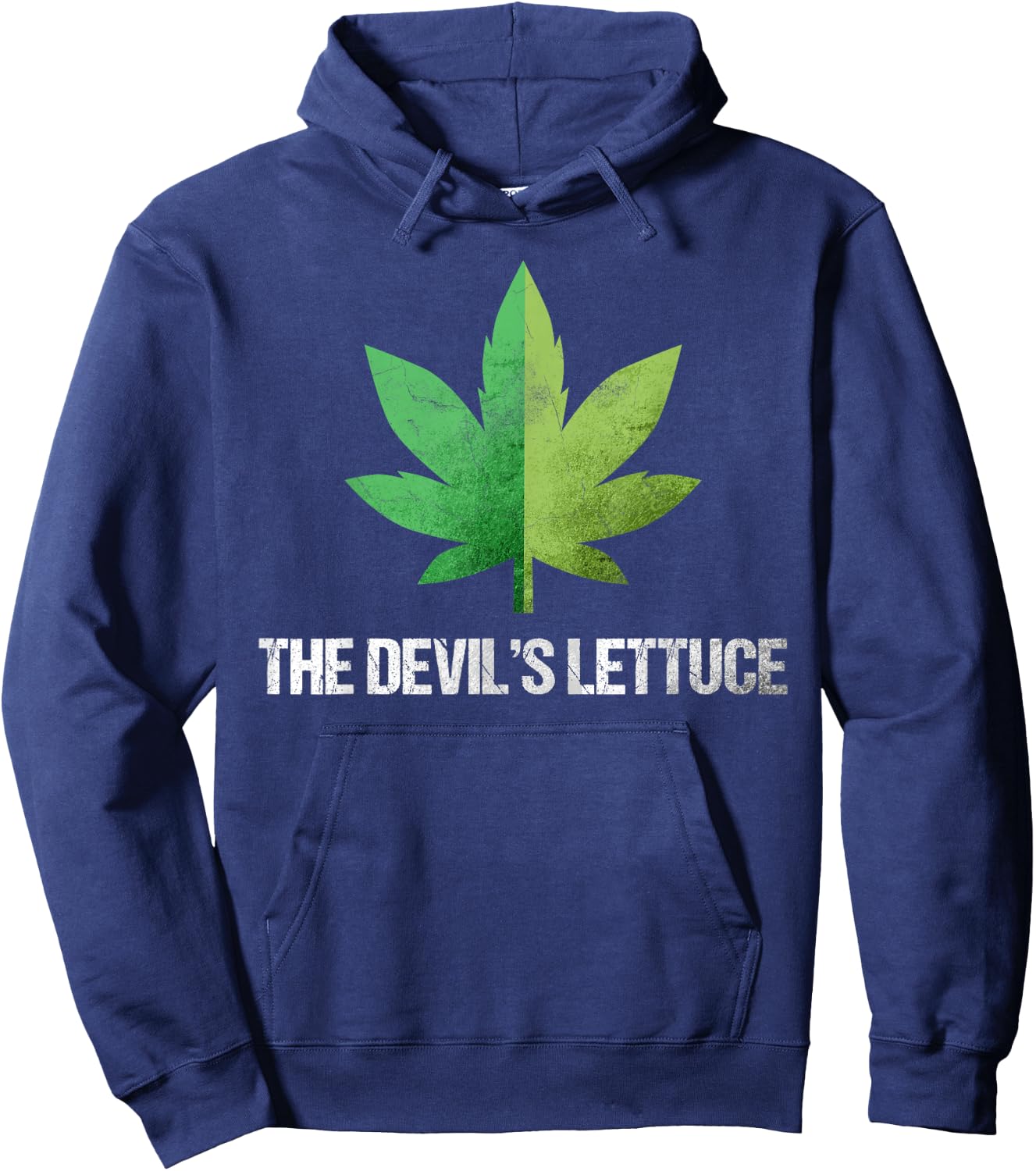 The Devil Smoking Lettuce Smoking Ganja Hoodie - Hoodie | Navy