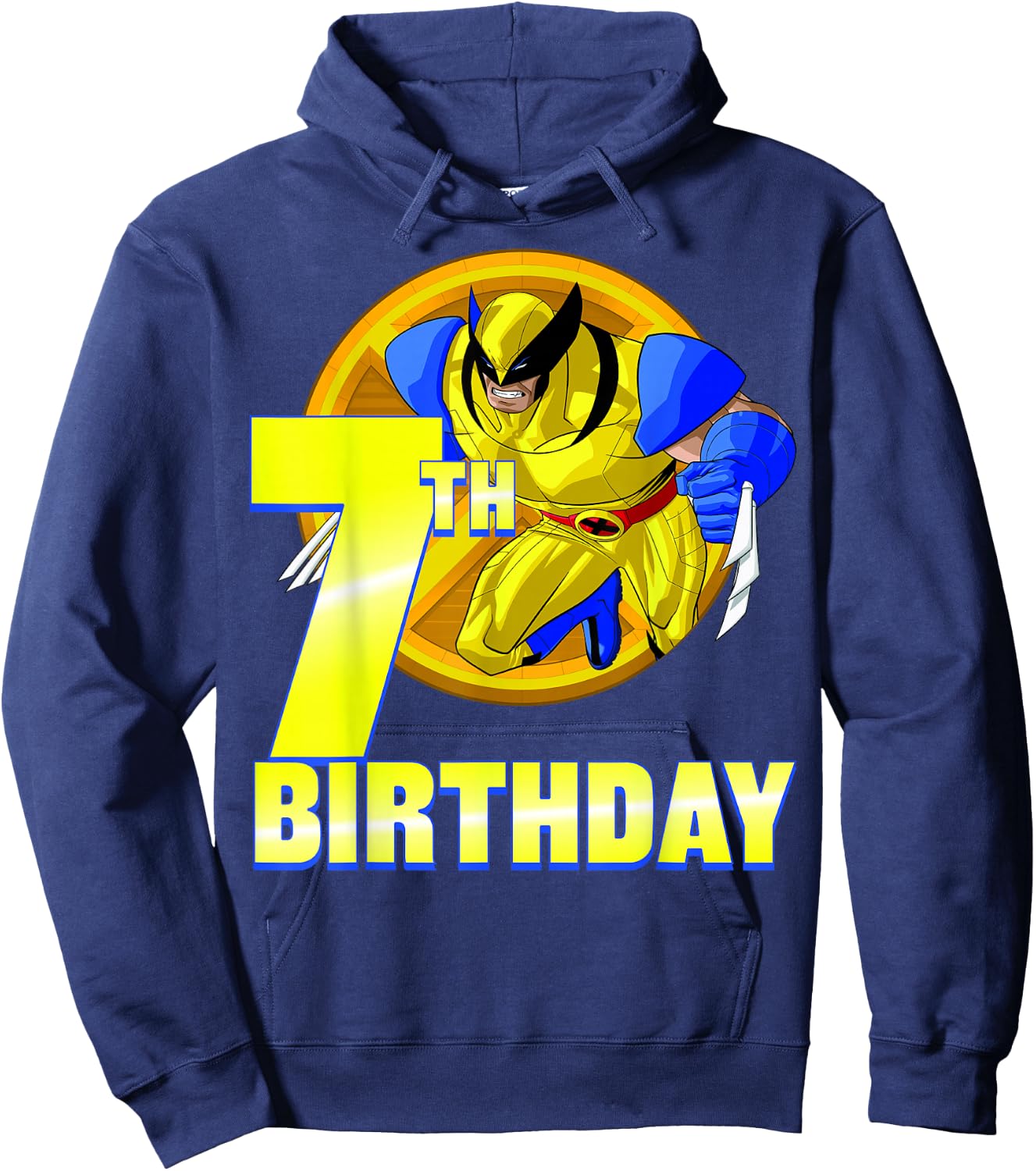 Marvel X-Men Wolverine 7th Birthday Badge Hoodie - Hoodie | Navy