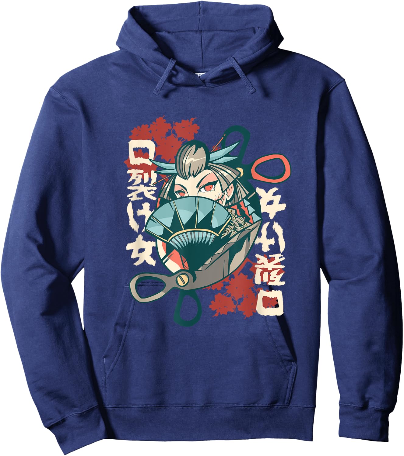 Japanese Kuchisake Onna Hoodie - Hoodie | Navy