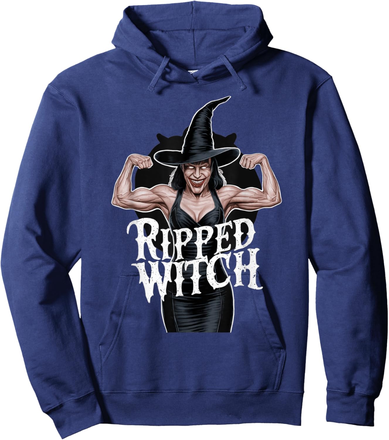 Ripped Witch Muscular Halloween Gym Bodybuilder Costume Hoodie - Hoodie | Navy
