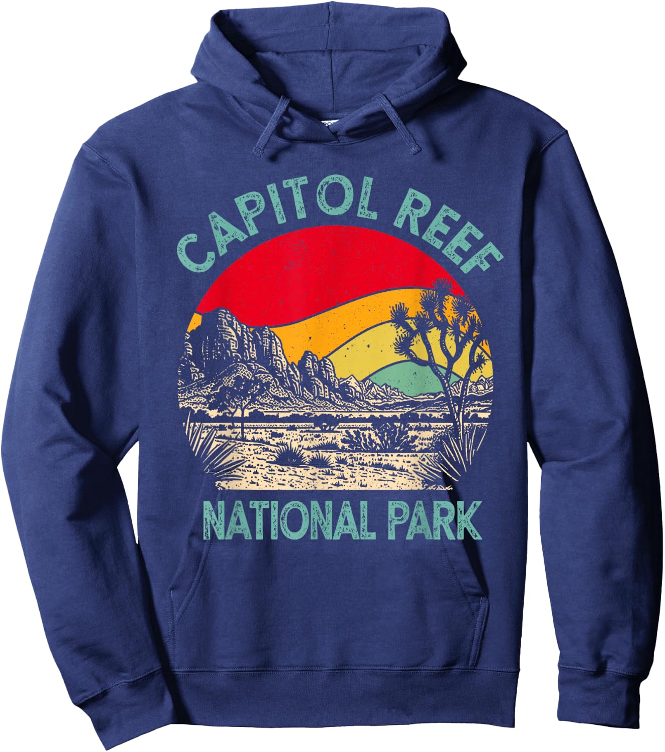Retro Vintage Capitol Reef National Park 2025 Hiking Outdoor Hoodie - Hoodie | Navy
