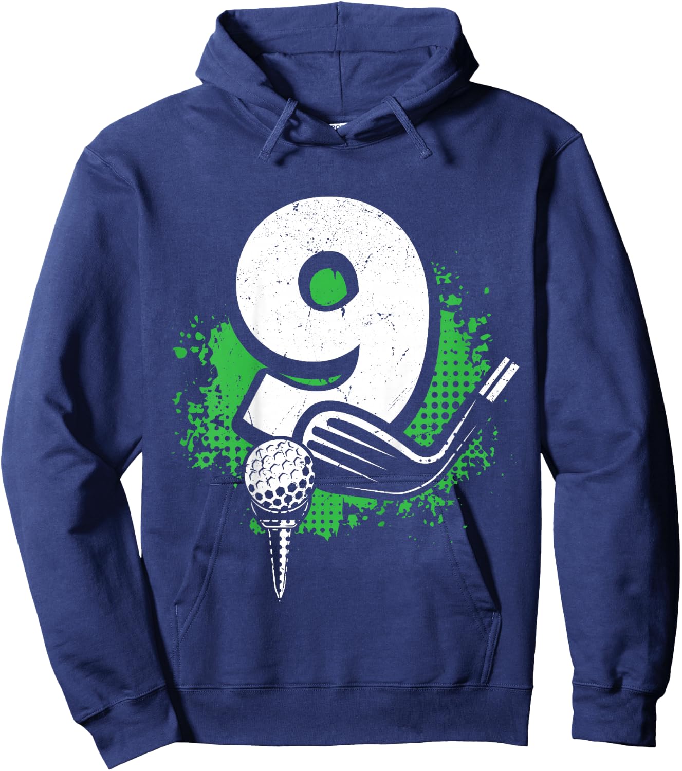Kids 9th Birthday Boy Golf Player Golf 9 Years Old Hoodie - Hoodie | Navy