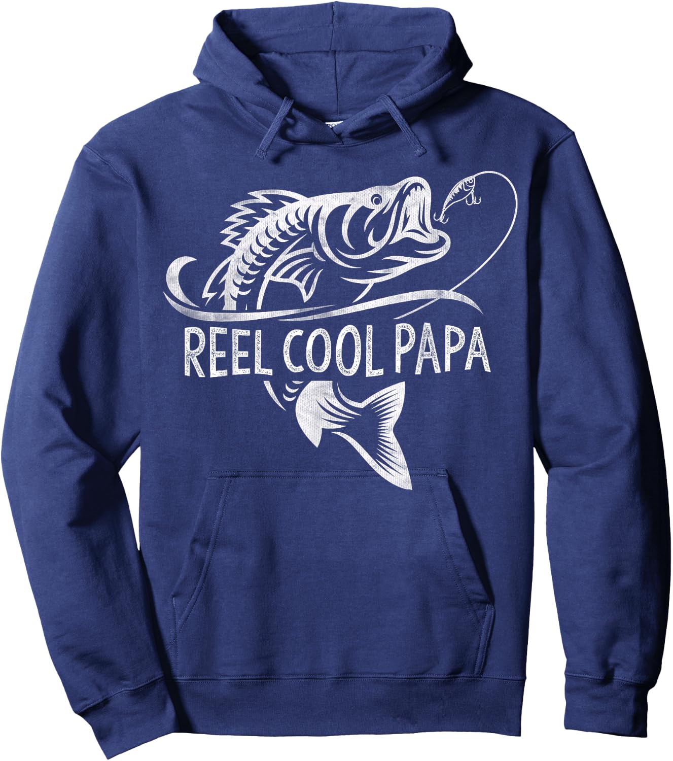 Reel Cool Papa Fishing Dad Gifts Father's Day Fisherman Fish Hoodie - Hoodie | Navy