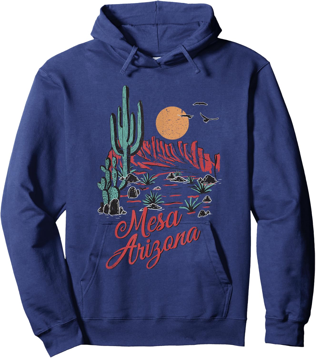 Mesa Arizona Desert State Vintage Desert Landscape Hoodie - Hoodie | Navy