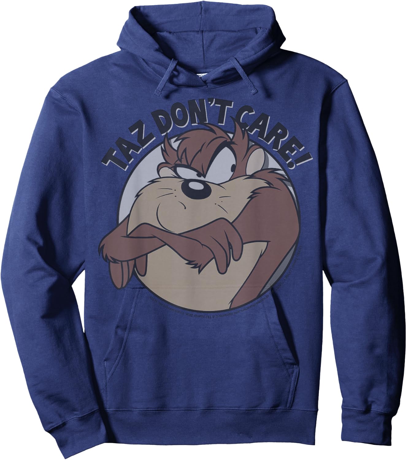 Looney Tunes Taz Don't Care Portrait Hoodie - Hoodie | Navy