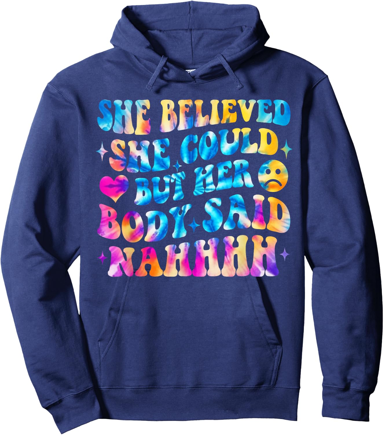 Funny Chronic Illness Awareness Spoonie Her Body Said Nahhhh Hoodie - Hoodie | Navy