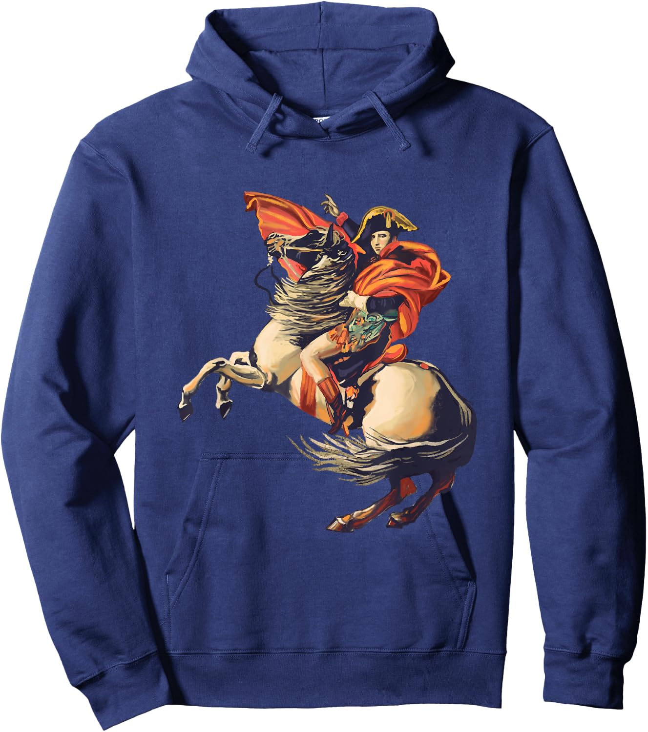 Napoleon Bonaparte with horse, art, painting Alps, gift Hoodie - Hoodie | Navy