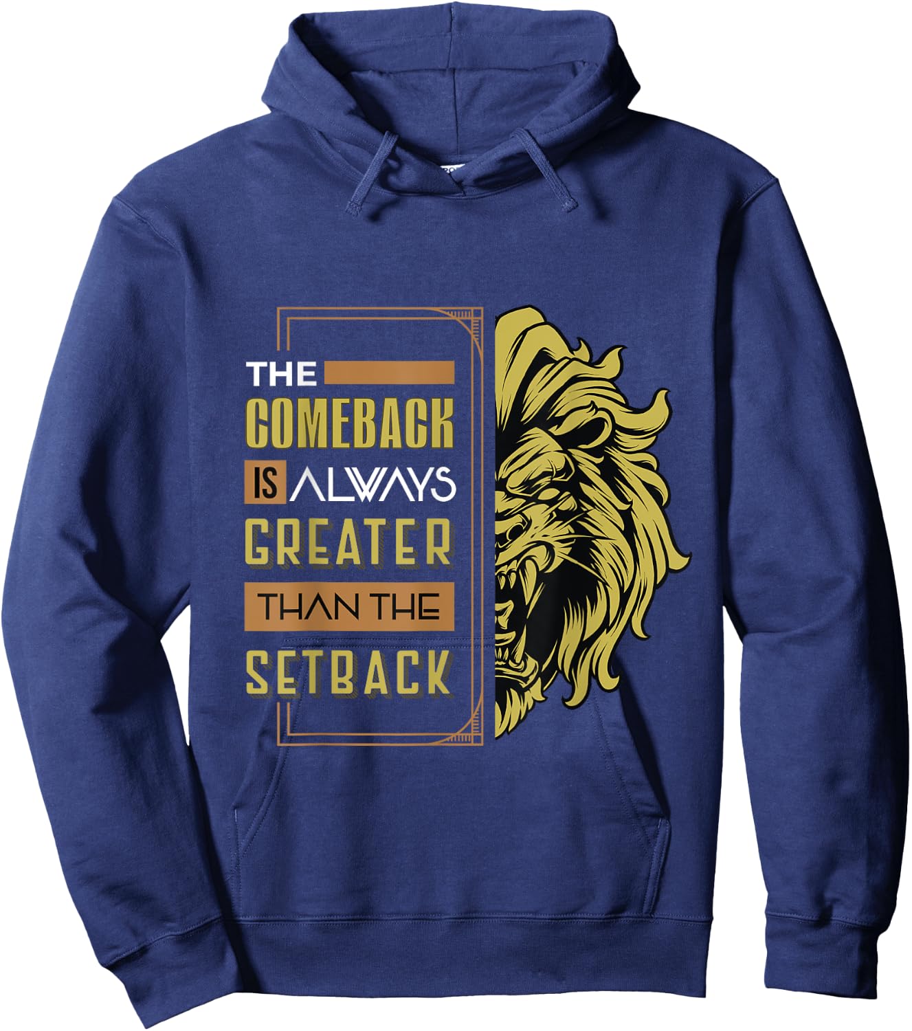 The Comeback Is Always Greater Than The Setback Lion Zoo Hoodie - Hoodie | Navy