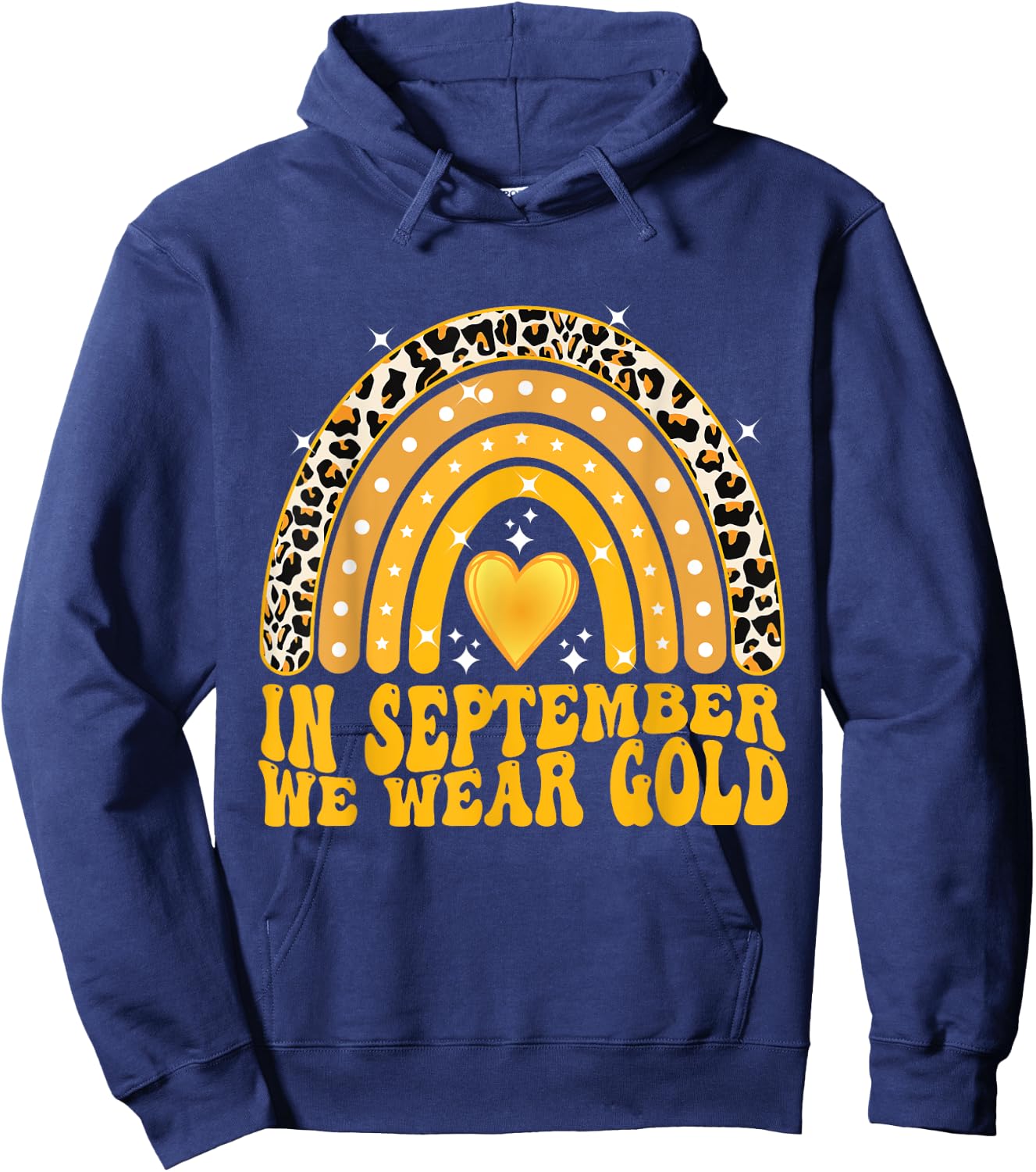 In September We Wear Gold Childhood Cancer Awareness Hoodie - Hoodie | Navy