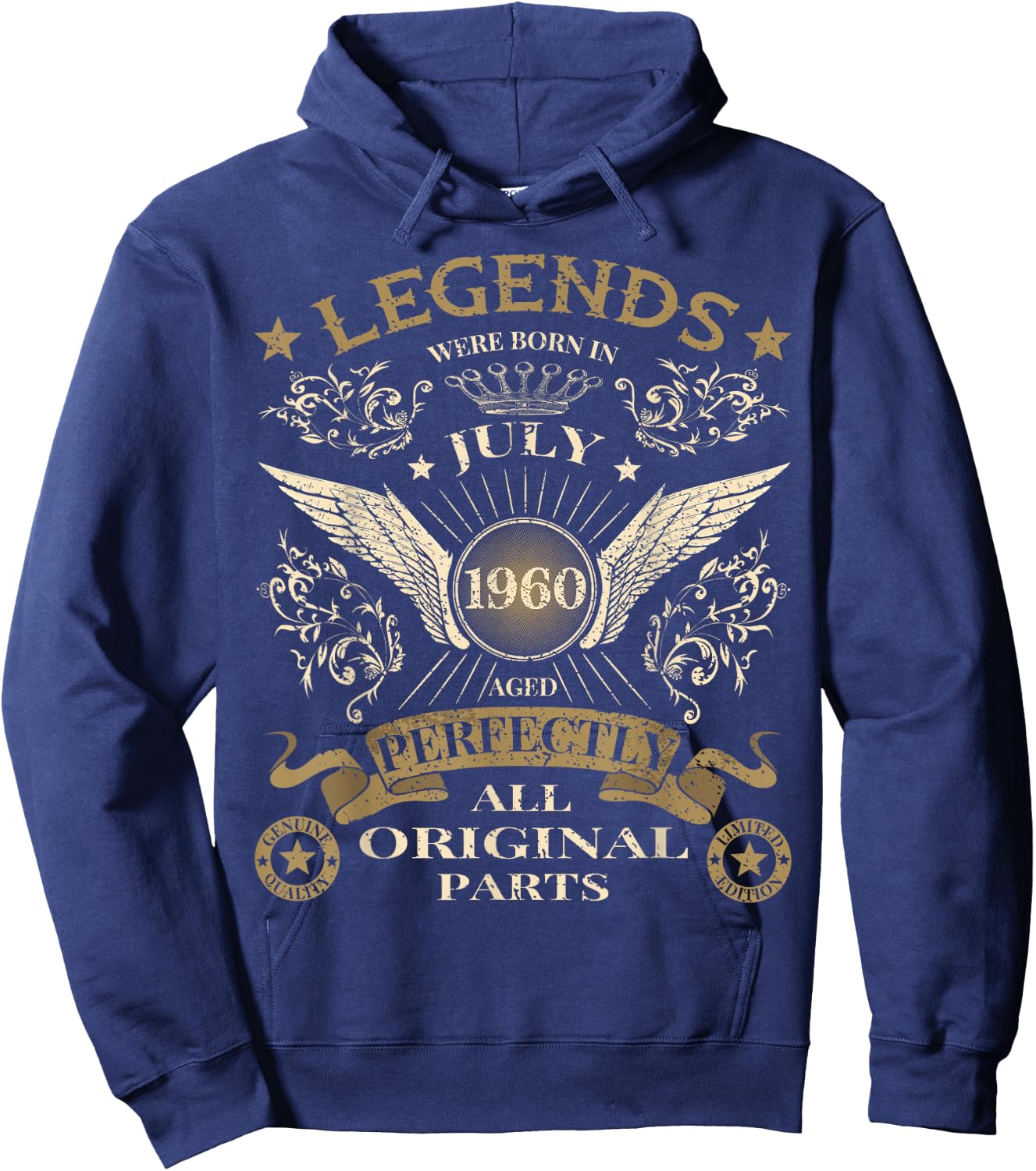 60th Birthday Legends were born in July 1960 Vintage Hoodie - Hoodie | Navy