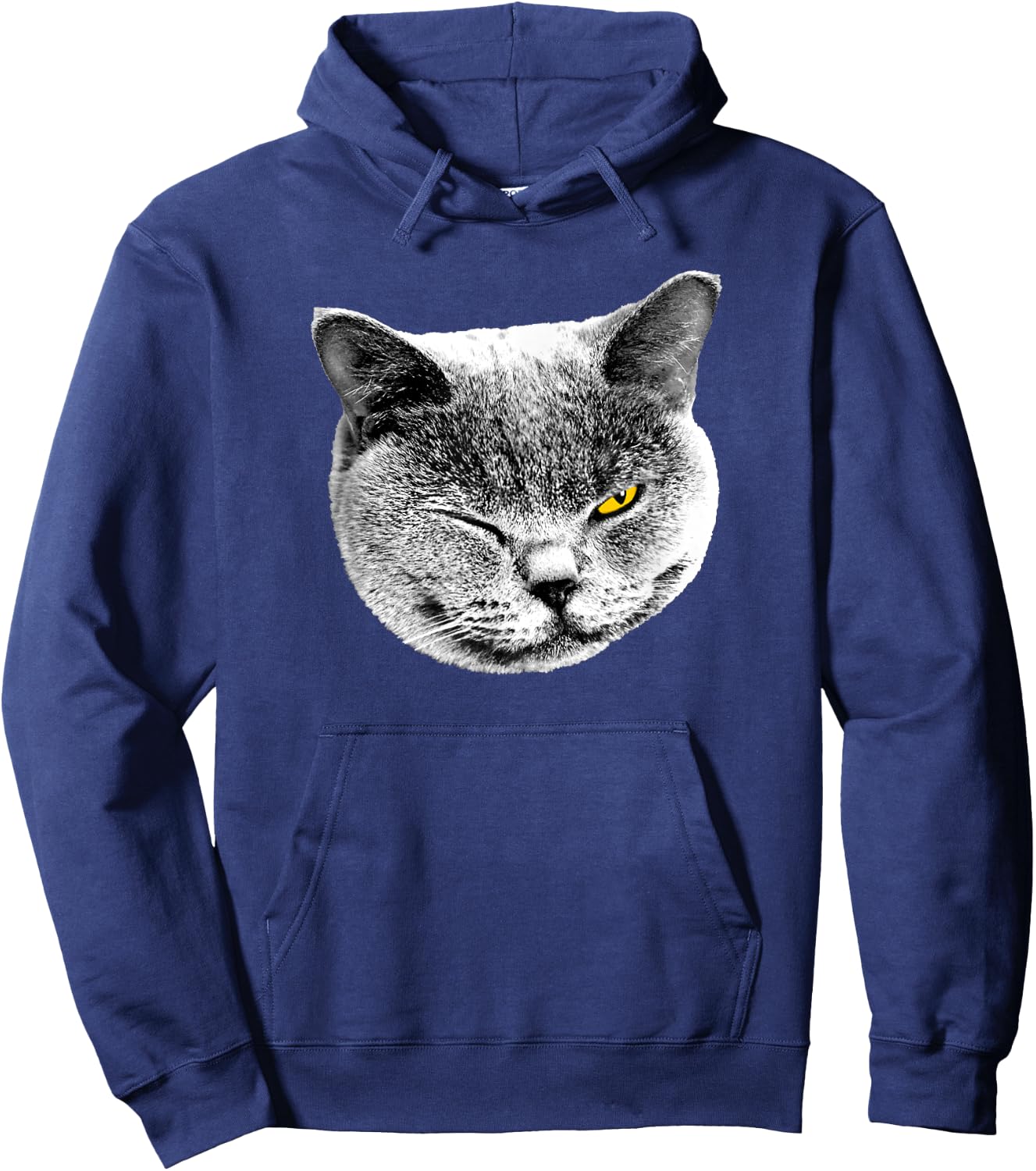 BRITISH BLUE SHORTHAIR CAT - SMILE & WINK Men Women Kids Hoodie - Hoodie | Navy