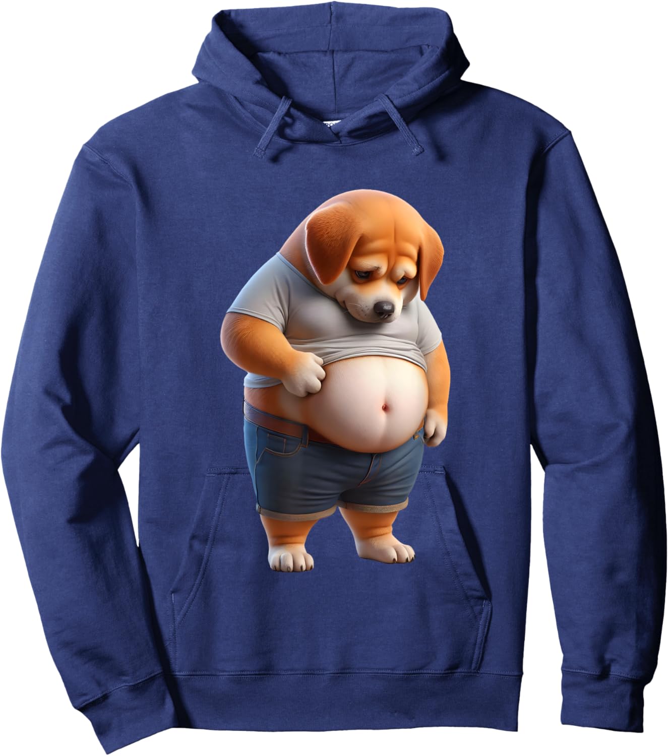 Funny Fat Dog Chubby Chonk Dog Design Canine Dog Lovers Hoodie - Hoodie | Navy