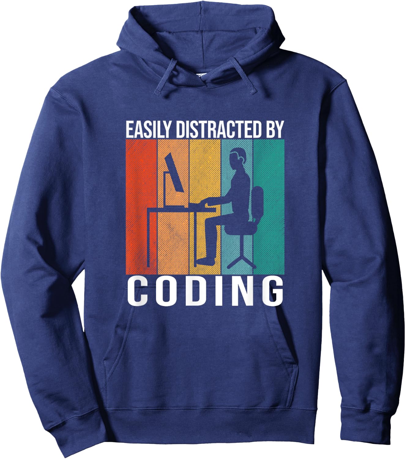 Coding Retro Code Vintage Programmer Developer Funny Coder Hoodie - Hoodie | Navy
