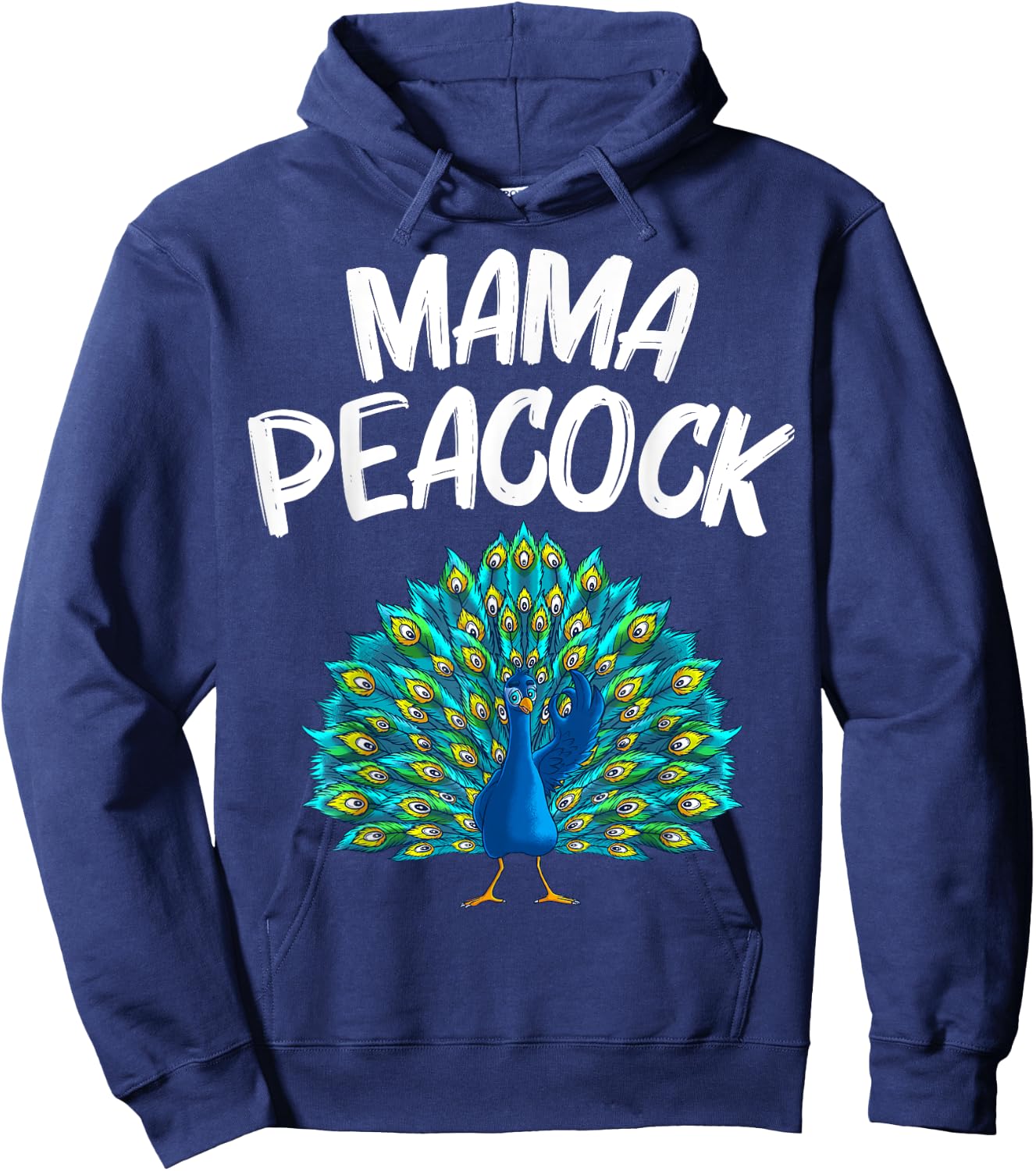 Funny Peacock Gift Mom Women Peafowl Lover Bird Feather Hoodie - Hoodie | Navy