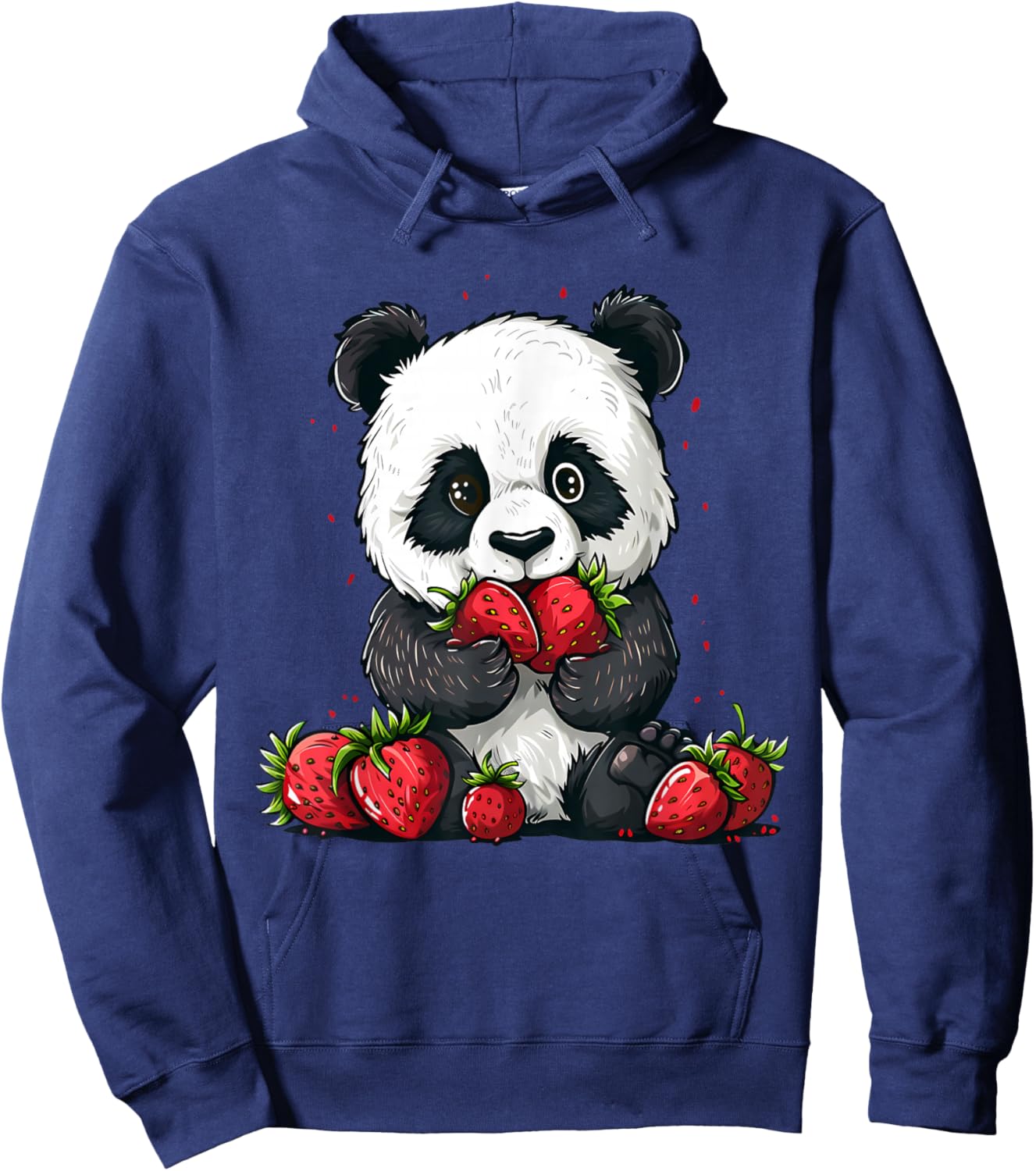Strawberry Panda Bear Strawberries Cute Panda Bear Artwork Hoodie - Hoodie | Navy