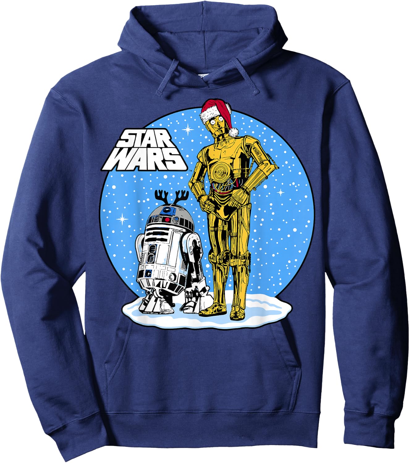 Star Wars Christmas C-3PO & R2-D2 Snow Globe Hoodie - Hoodie | Navy