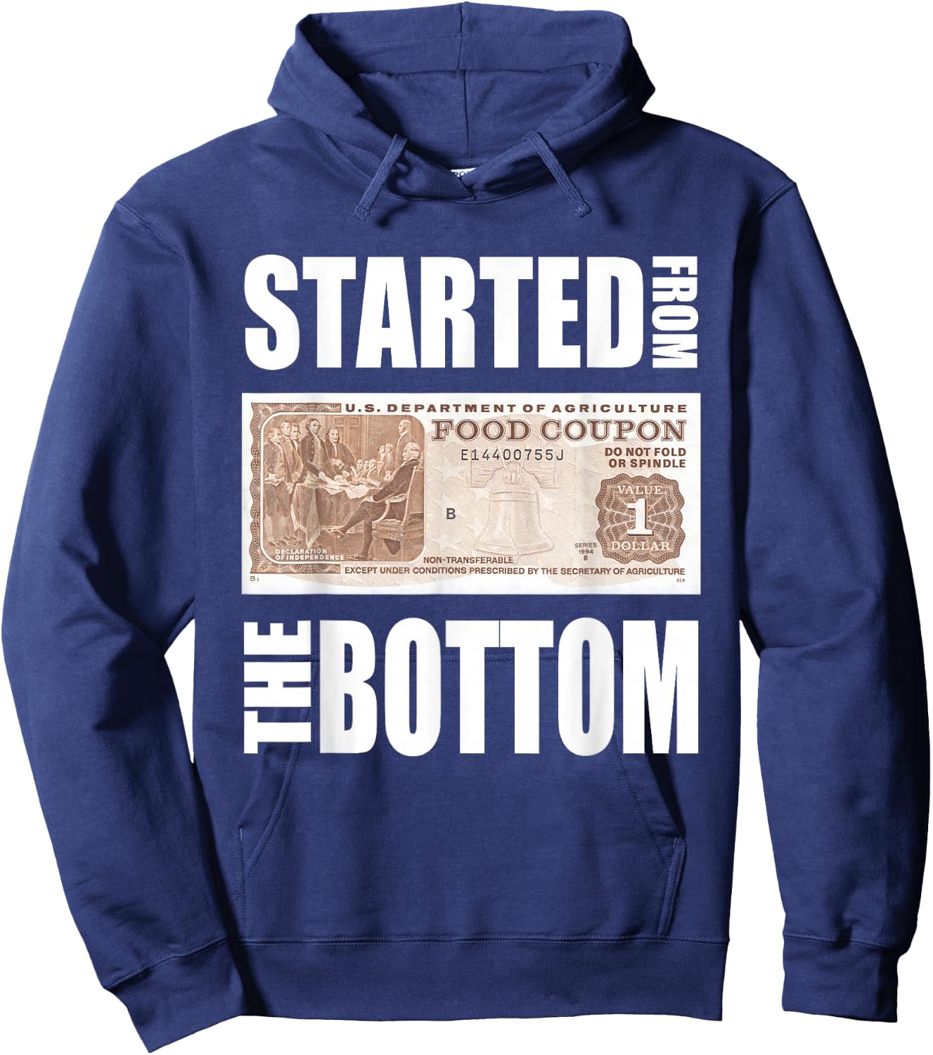 Started From Bottom Food Stamp Apparel Hoodie - Hoodie | Navy
