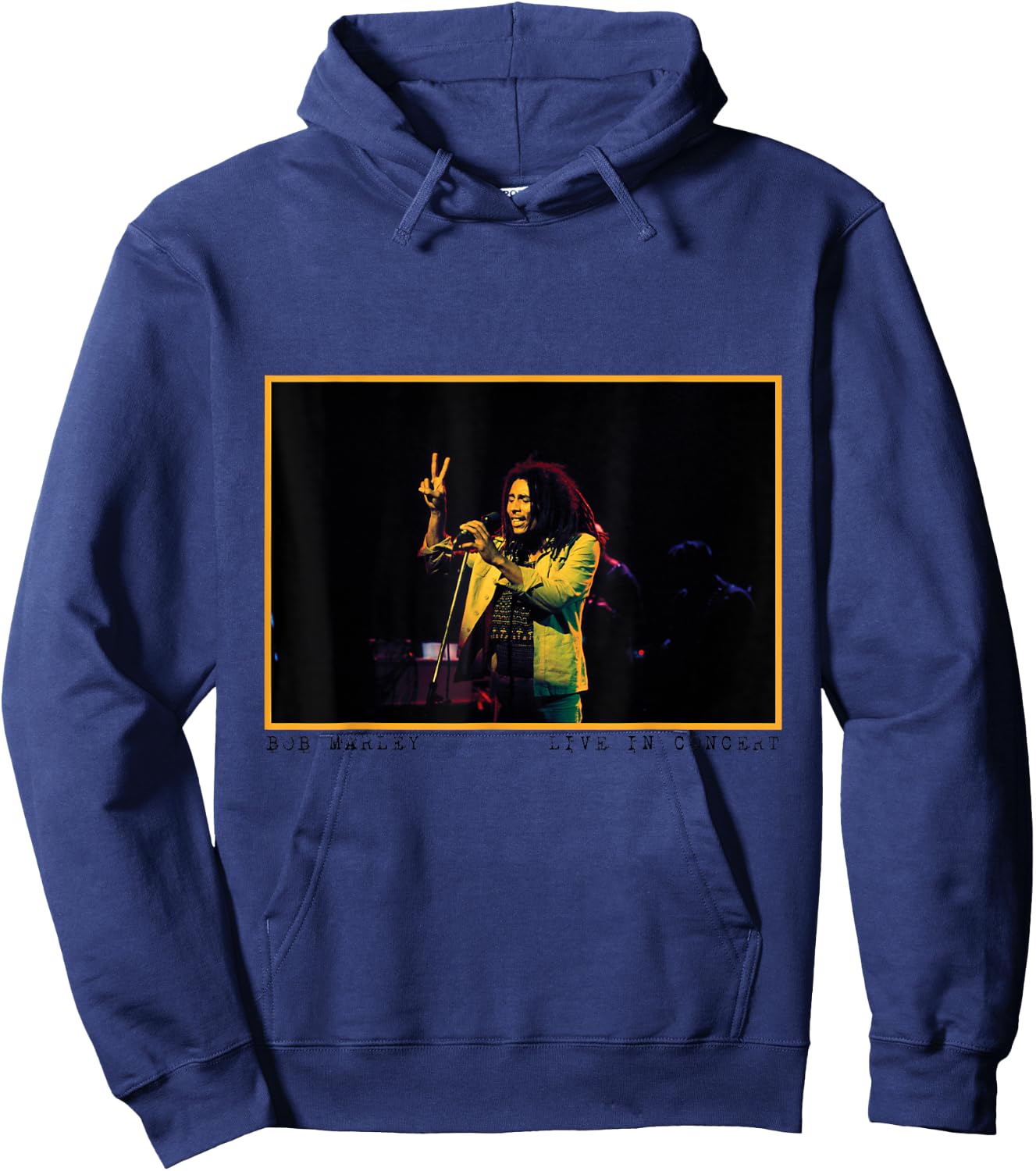 Bob Marley x David Burnett Live in Concert Photo Hoodie - Hoodie | Navy