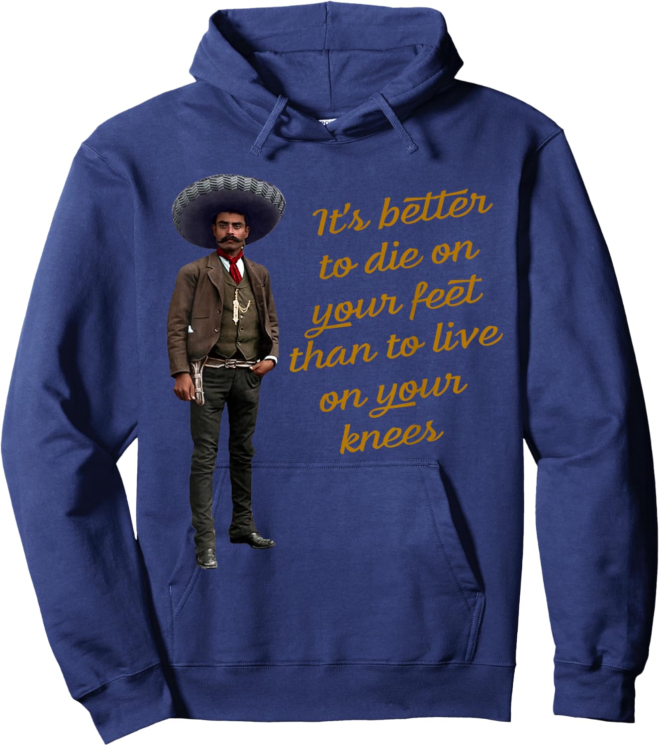 Emiliano Zapata Mexican Flag La Revolucion Mexicana Hoodie - Hoodie | Navy