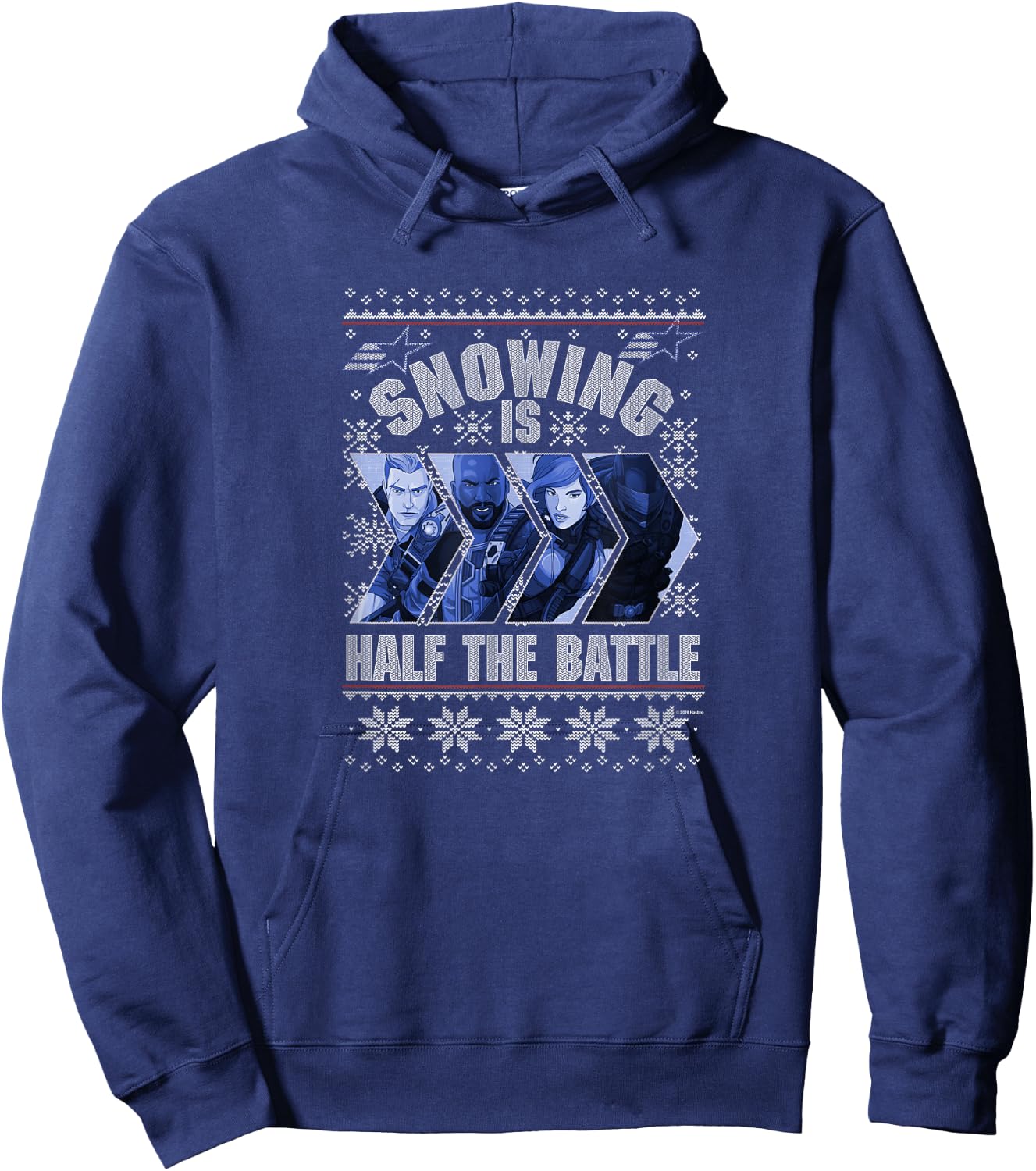 G.I. Joe Christmas Snowing Is Half The Battle Ugly Sweater Hoodie - Hoodie | Navy