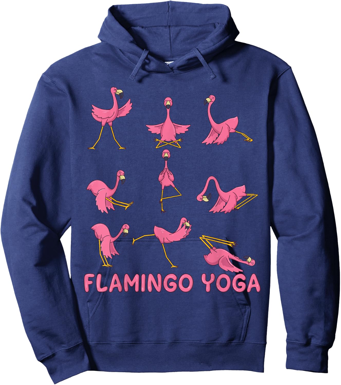 Funny Yoga Shirt Flamingo Yoga Meditation Spiritual Zen Hoodie - Hoodie | Navy
