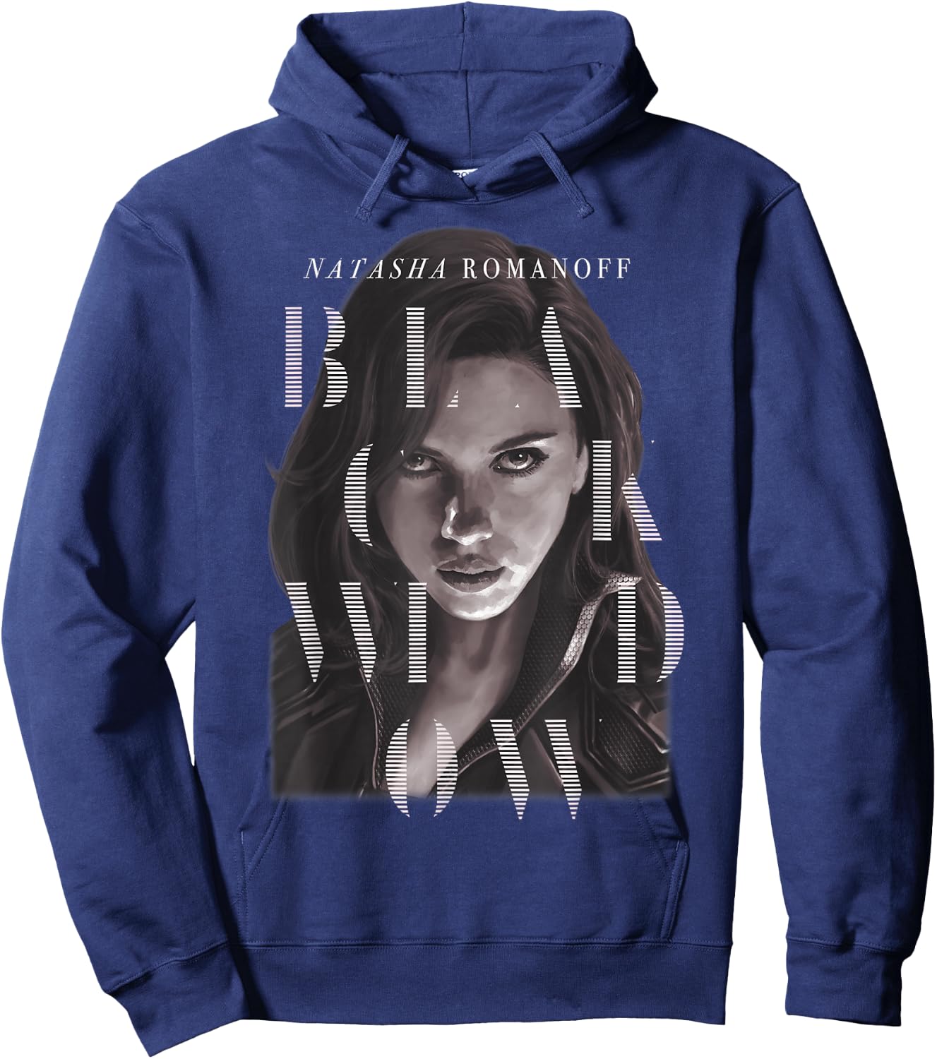 Marvel Black Widow Natasha Romanoff Letter Portrait Hoodie - Hoodie | Navy