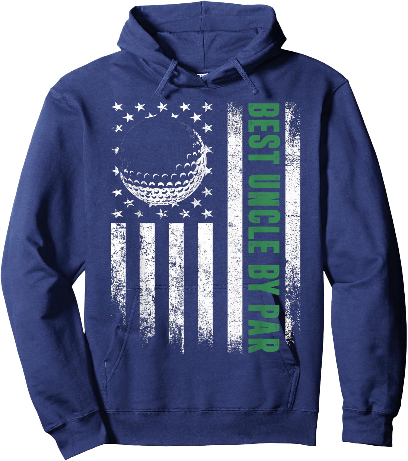 Golf Lover Retro USA American Flag Best Uncle By Par Hoodie - Hoodie | Navy
