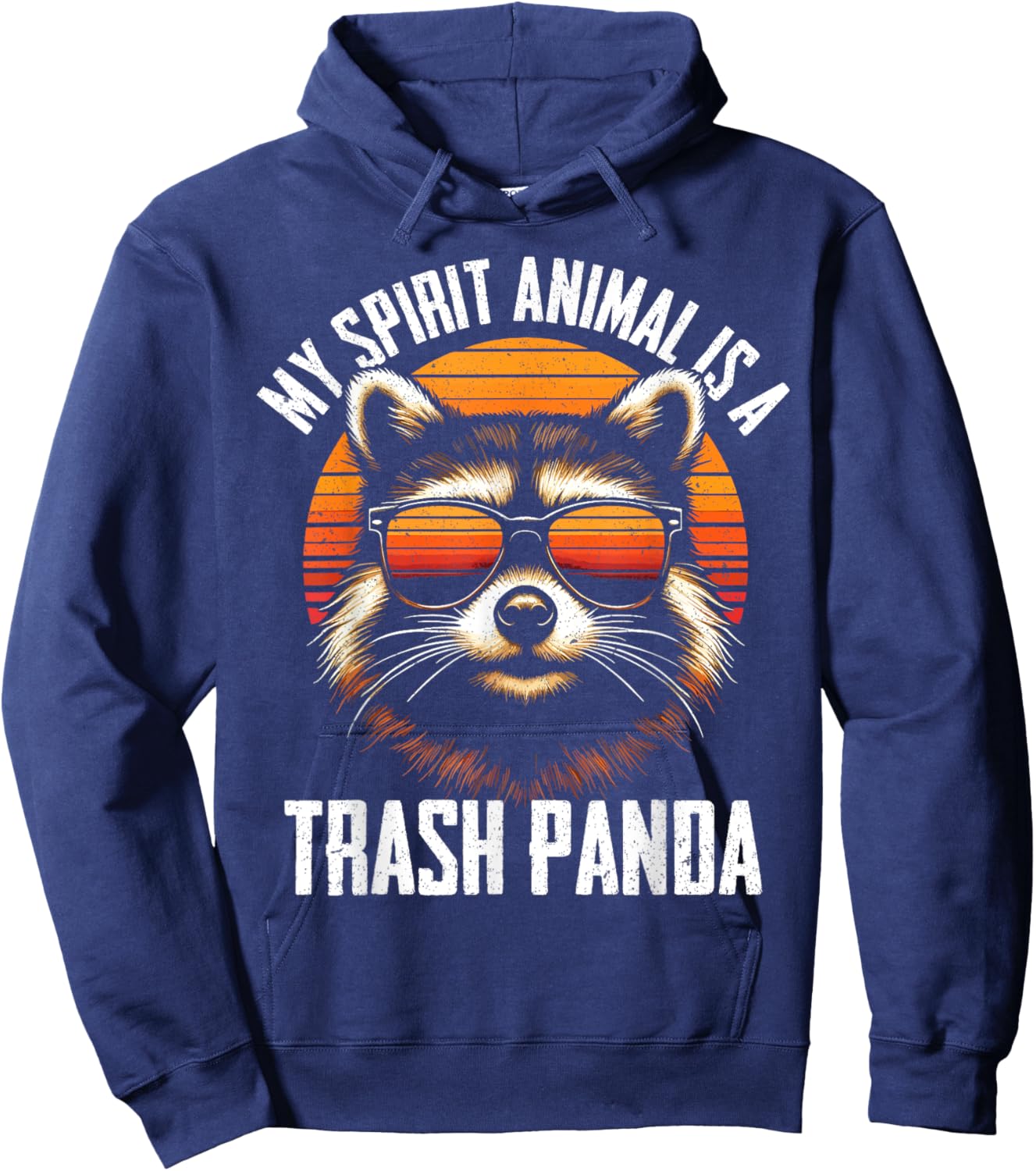 Funny Racoon Art My Spirit Animal is a Panda Trash Hoodie - Hoodie | Navy