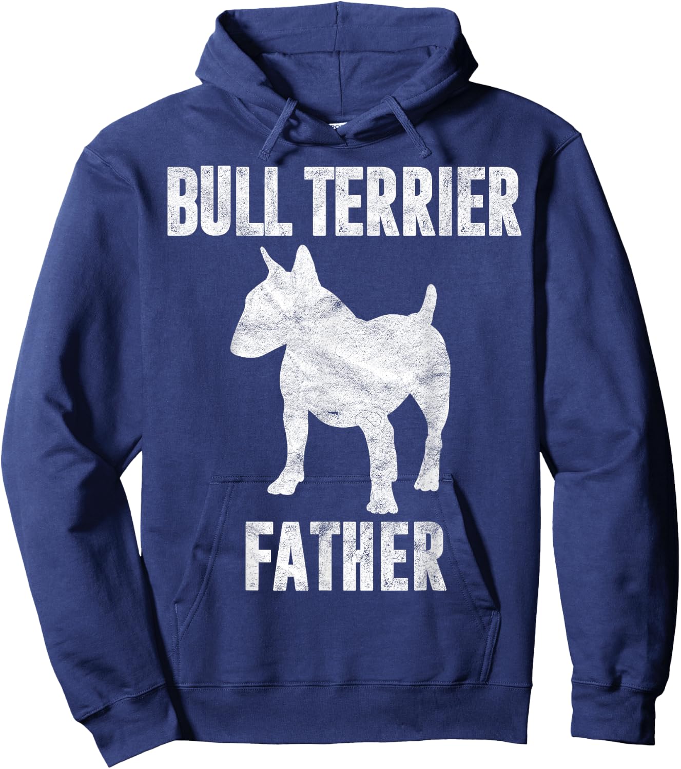 Vintage Bull Terrier Dad Gift Bully Father Dog Papa Lover Hoodie - Hoodie | Navy