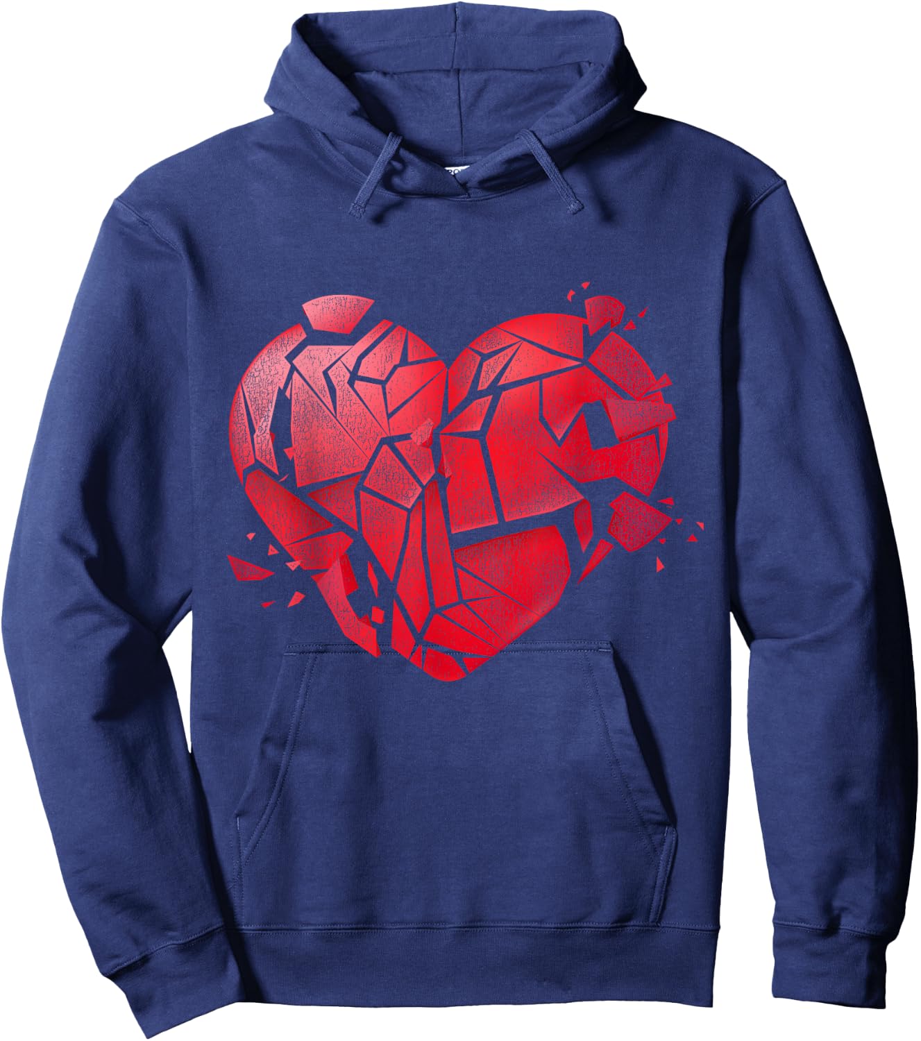 Broken Heart Anti Valentines Day Hoodie - Hoodie | Navy