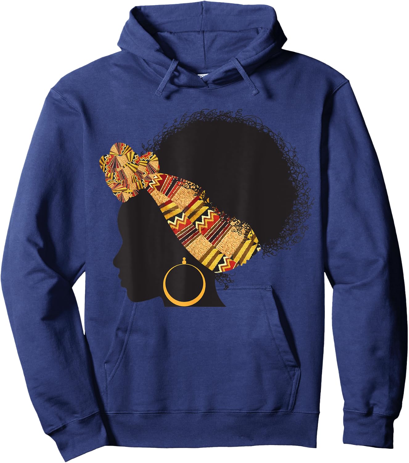 Funny Kente Cloth Head Wrap Gift African American Women Hoodie - Hoodie | Navy