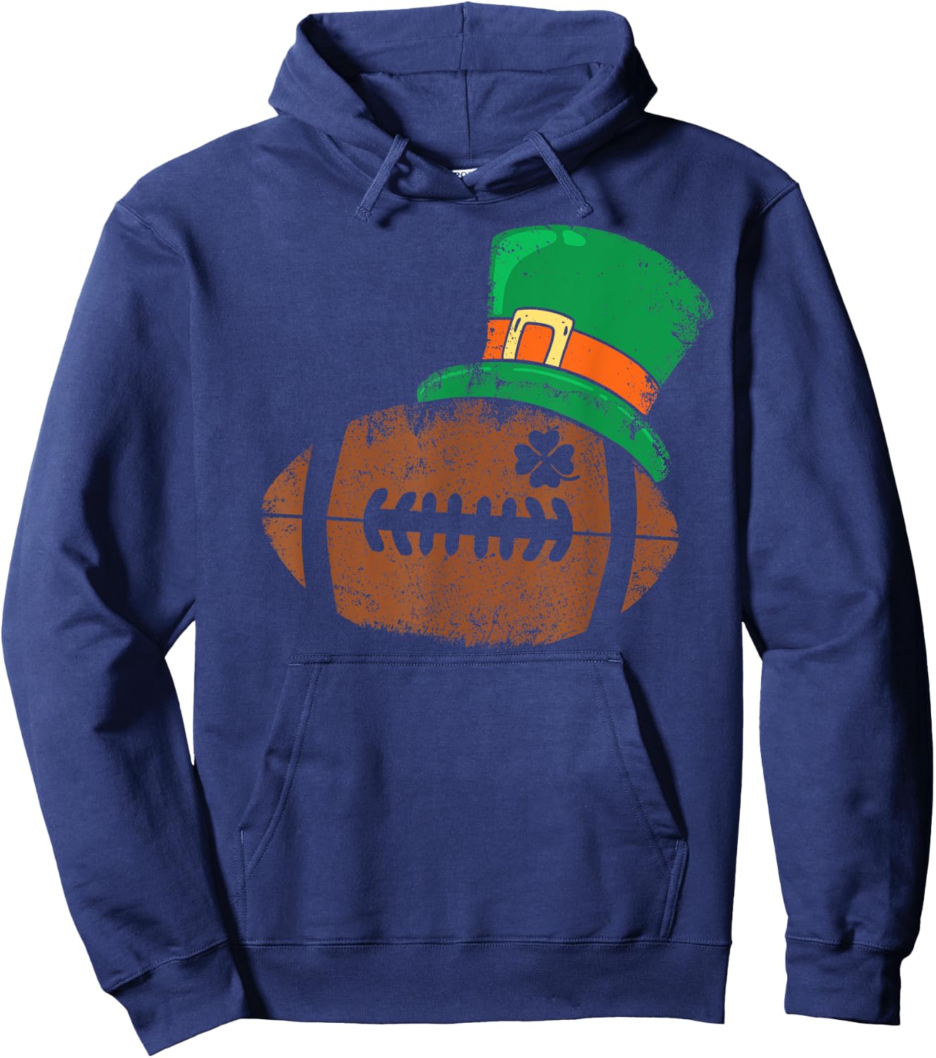 Football St Patricks Day Shamrock Sports Hoodie - Hoodie | Navy