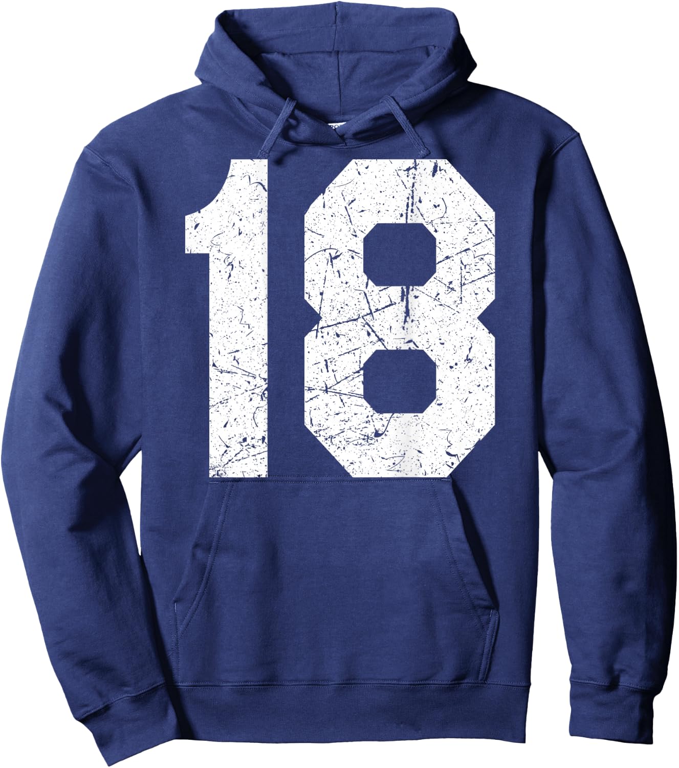 #18 Jersey Uniform Varsity Sports Number, 18th Birthday Hoodie - Hoodie | Navy