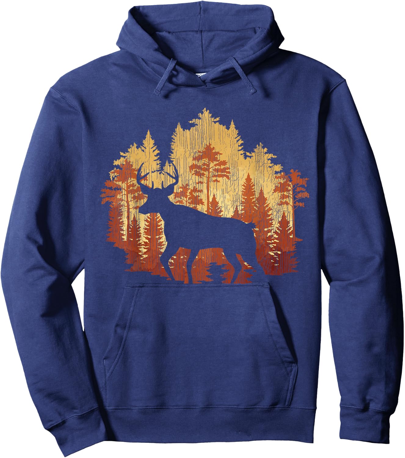 Nature Trees Wildlife Forest Animal Lover Outdoor Deer Hoodie - Hoodie | Navy