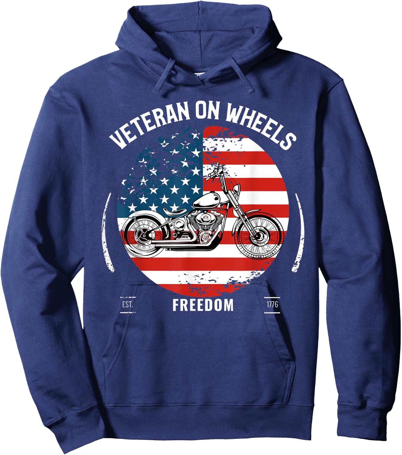 Military Veteran Biker Military Motorcycle Rider Gift Hoodie - Hoodie | Navy