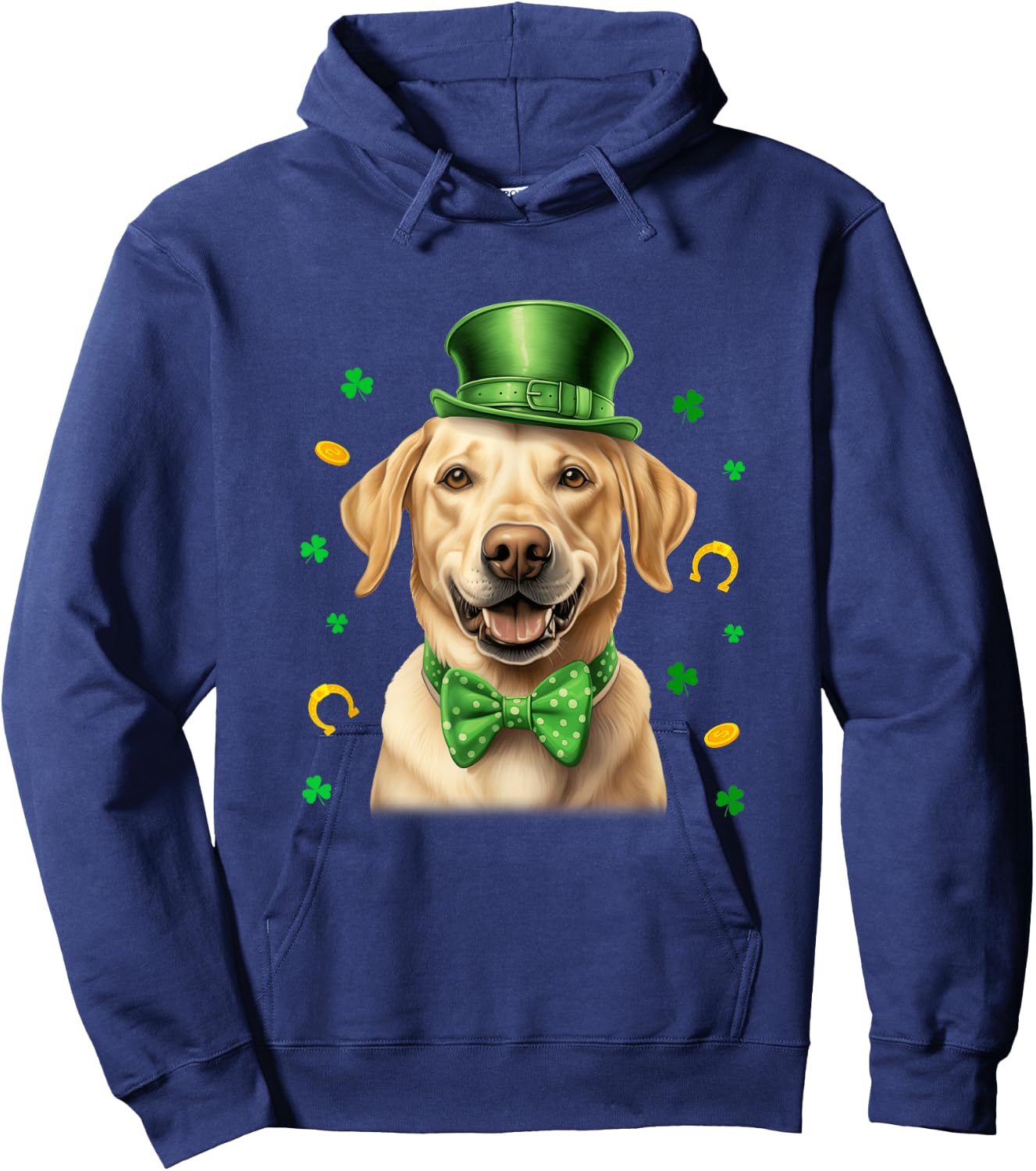 Labrador St Patricks Day Leprechaun Shamrock Irish Hoodie - Hoodie | Navy