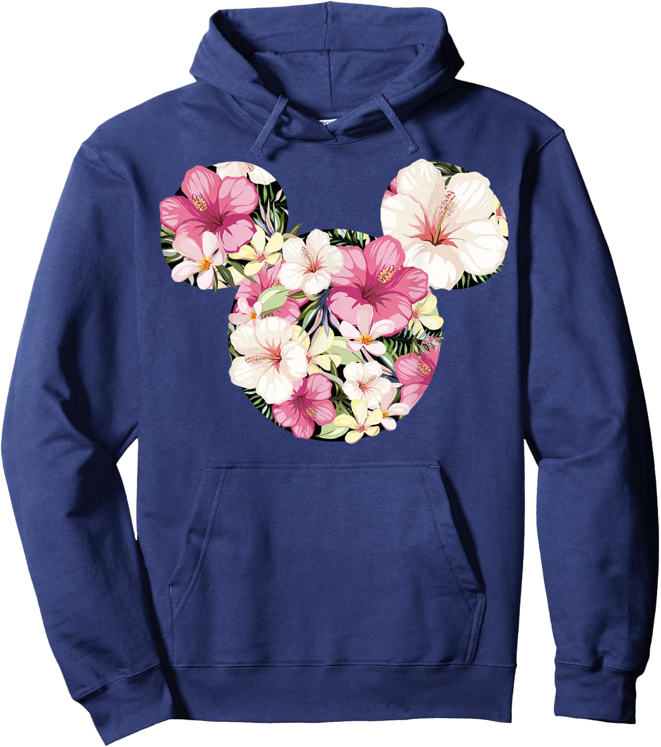 Disney Mickey and Friends Tropical Floral Print Silhouette Hoodie - Hoodie | Navy