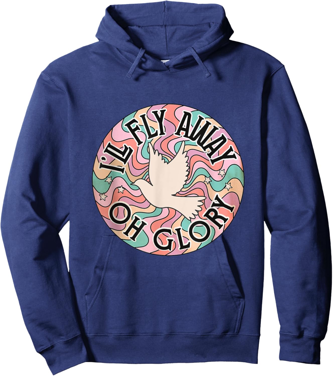 I’ll Fly Away Oh Glory Funny Christian boho floral bird Hoodie - Hoodie | Navy