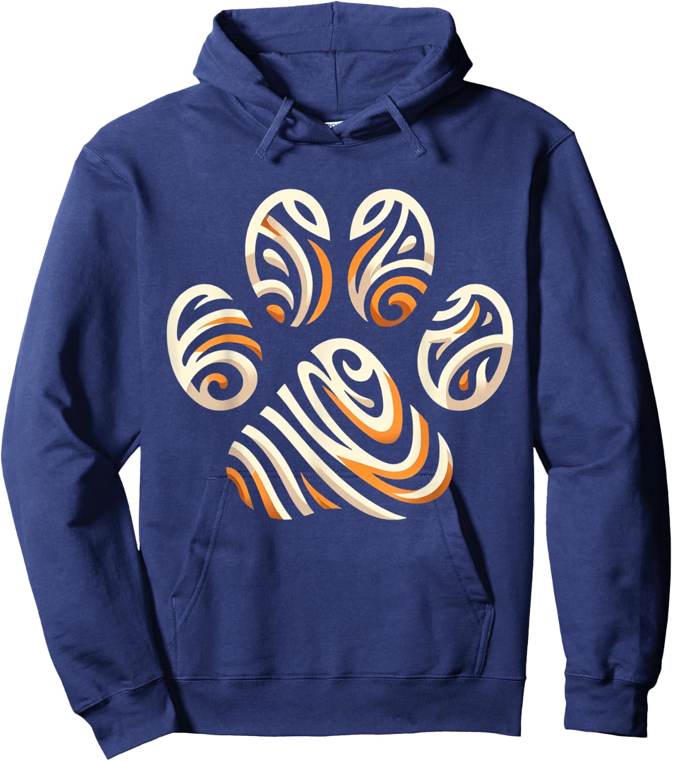 Cool Animal Tiger Print Paw Hoodie - Hoodie | Navy