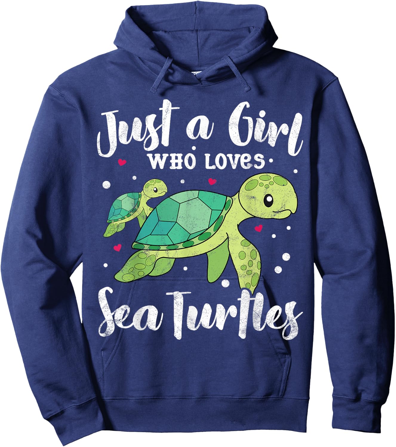 Just A Girl Who Loves Sea Turtle Women Gift Kids Mom Lover Hoodie - Hoodie | Navy