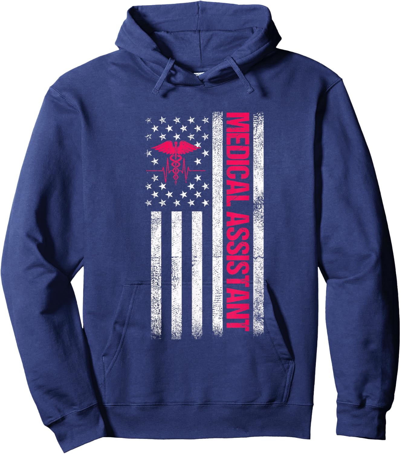 Medical Assistant American Flag Hoodie - Hoodie | Navy