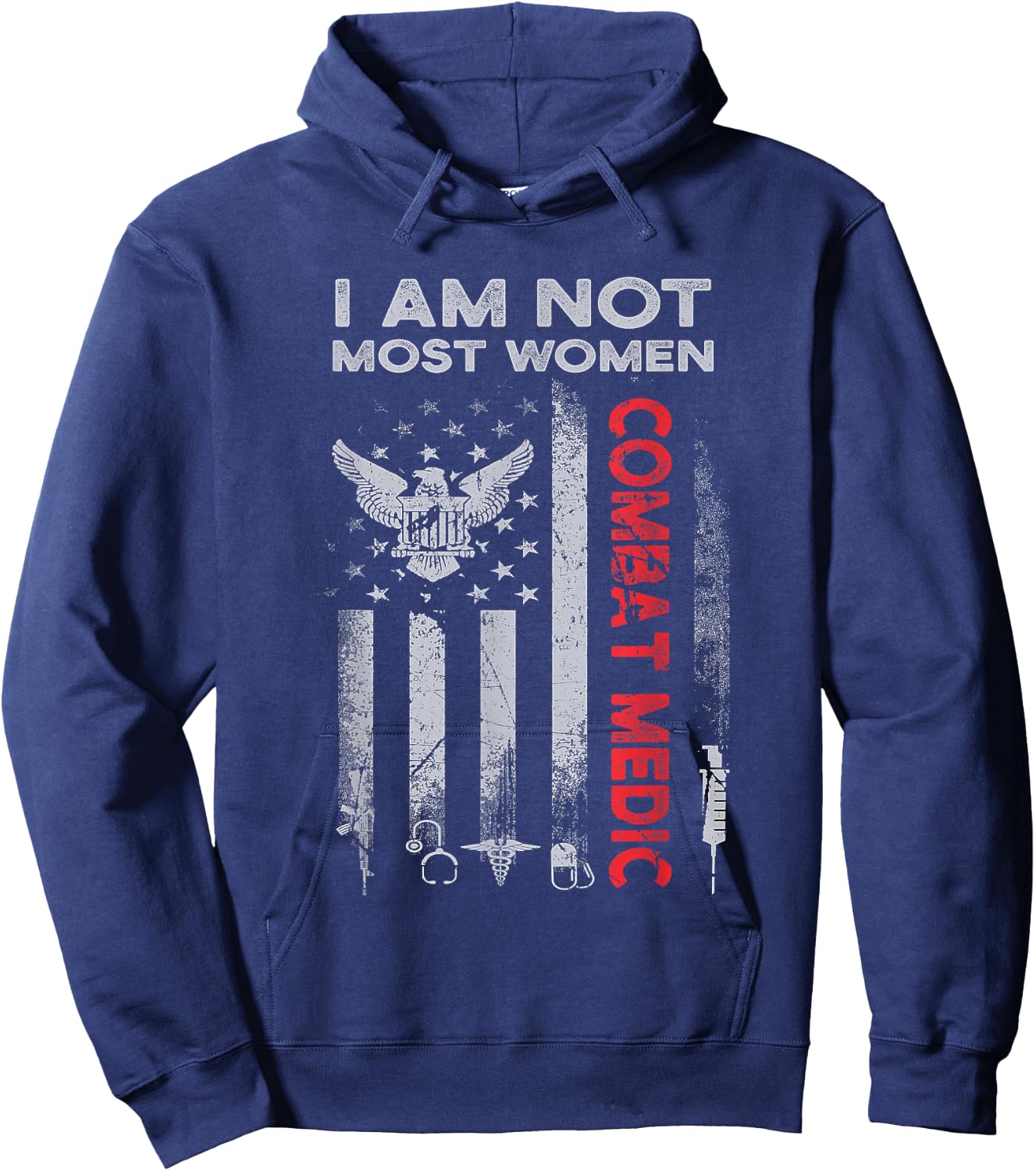 Proud Combat Field Medic Veteran Soldier Gifts Combat Medic Most Women USA American Military Hoodie - Hoodie | Navy