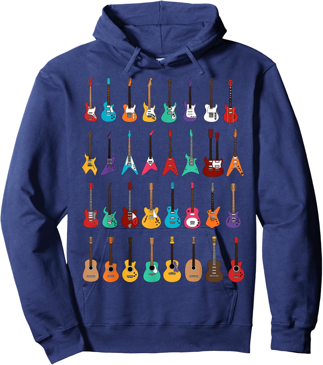 Funny Rock & Roll Guitars Cute Musical Instrument Gift Kids Hoodie - Hoodie | Navy