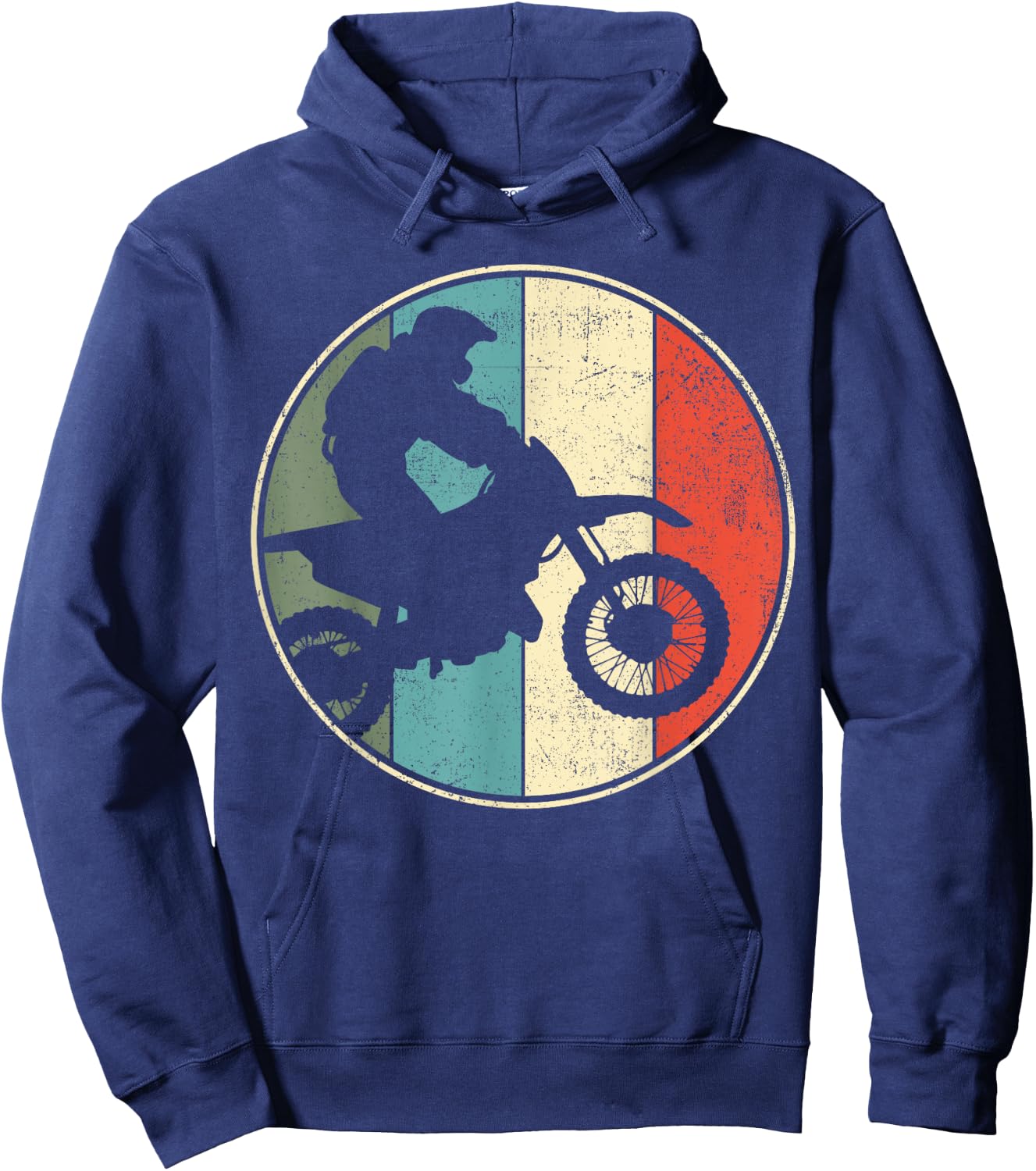 Motocross Dirt Bike Retro Vintage Hoodie - Hoodie | Navy