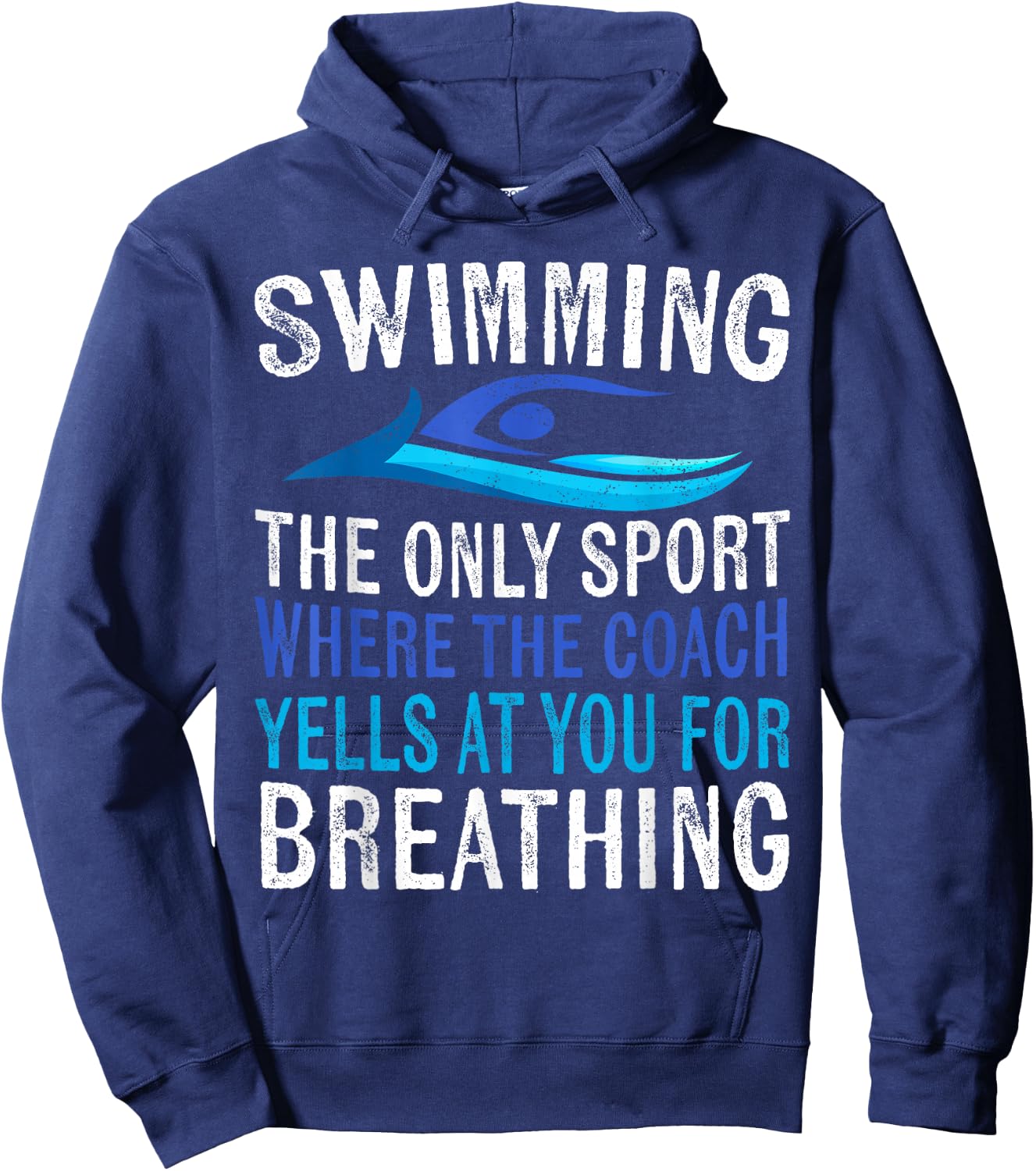 Swimming Only Sport Where The Coach Swimmer Gifts Swim Team Hoodie - Hoodie | Navy