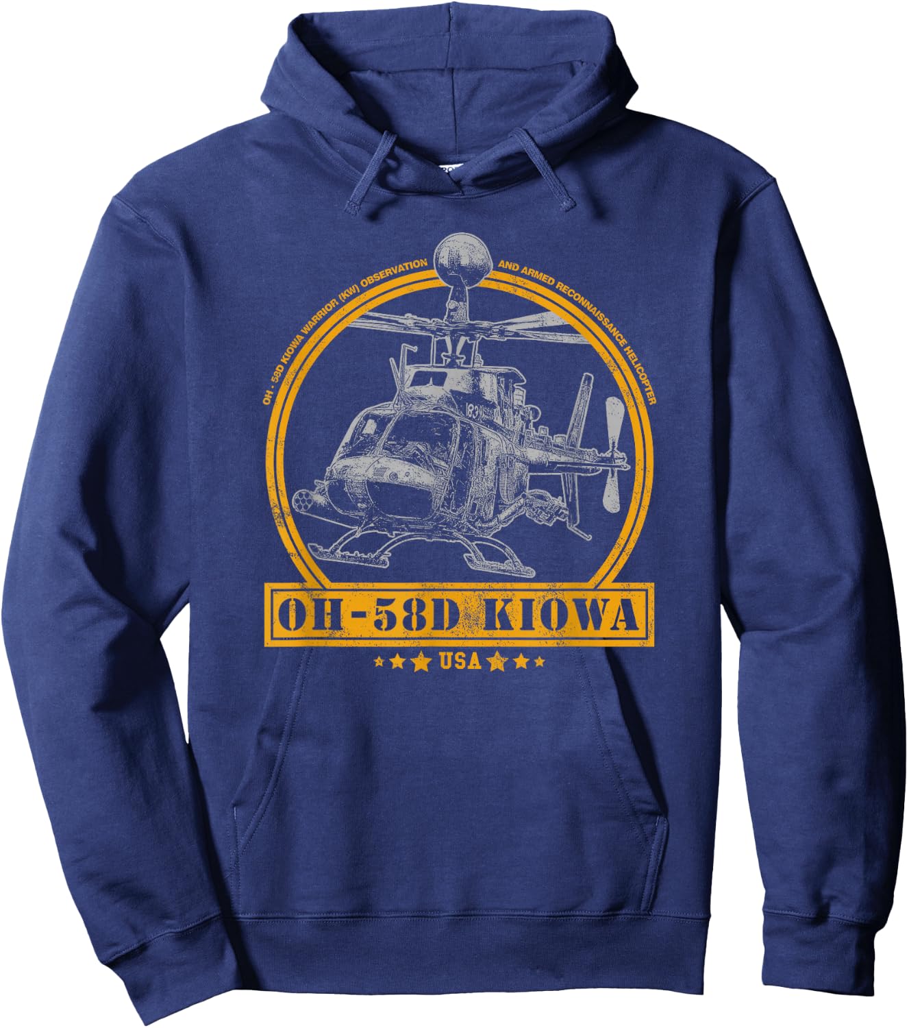 OH-58D Kiowa Warrior Helicopter Hoodie - Hoodie | Navy