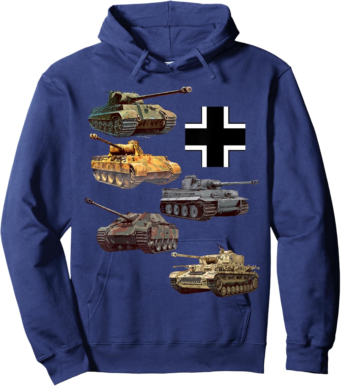German Tanks WW2 V Panther Jagdpanther Tiger 1 Tiger 2 Hoodie - Hoodie | Navy